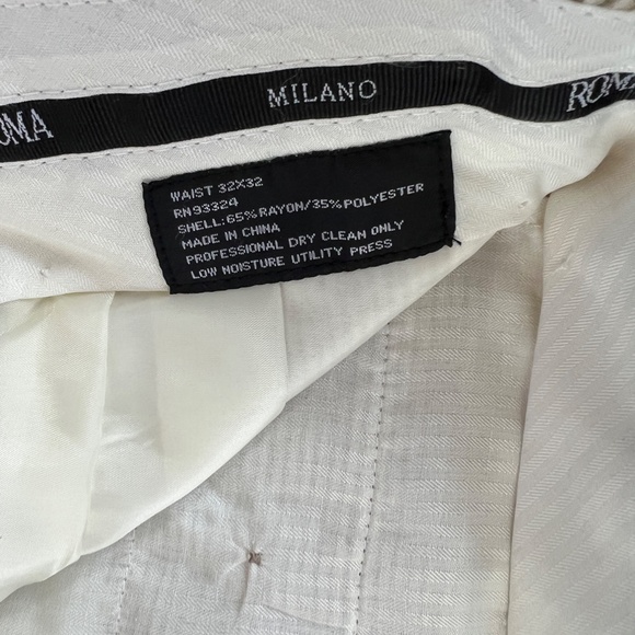 LINEAGE MILAN NEW YORK MENS BEIGE STRIPE DRESS PANTS SLACKS - Picture 4 of 6